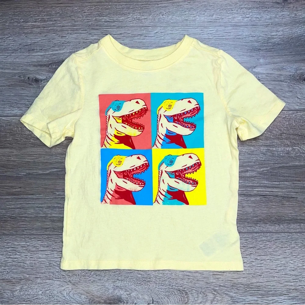 Old Navy Dinosaur Shirt Sleeve T Shirt 4T Yellow - Picture 8 of 10